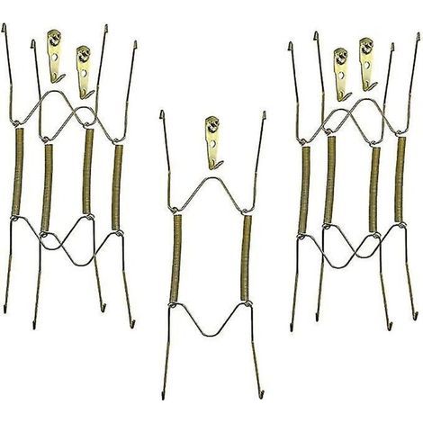 Support mural pour assiettes – Lot de 5 supports décoratifs en métal, diamètre 20 cm, fixation facile avec crochets inclus (1/3)