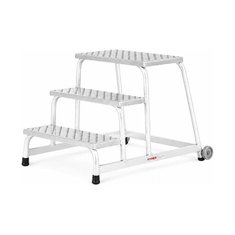 Scalino alluminio 3 gradini - Altezza mass. lavoro 2.60m - Antiscivolo R13 - 6878364-R (1/3)