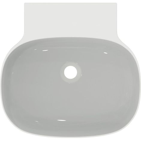 Lavabo Linda-X sans trou d'évacuation ni trou d'alimentation, 500x480x135 mm, poli, blanc