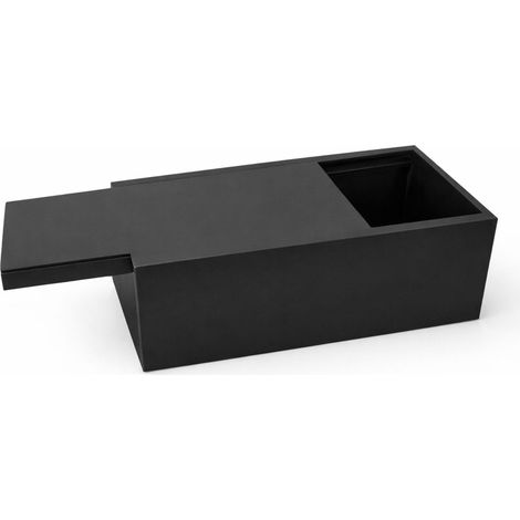 Scatola organizer nera con coperchio scorrevole per piccoli oggetti (1/3)