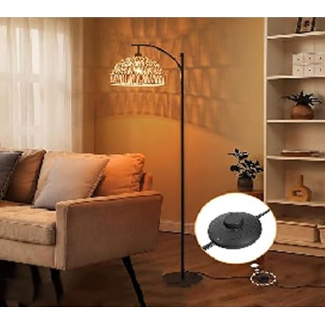 Lampada da terra moderna ad arco da 160 cm con paralume, attacco E26 standard e interruttore a pedale, lampada da terra per soggiorno, camera da letto
