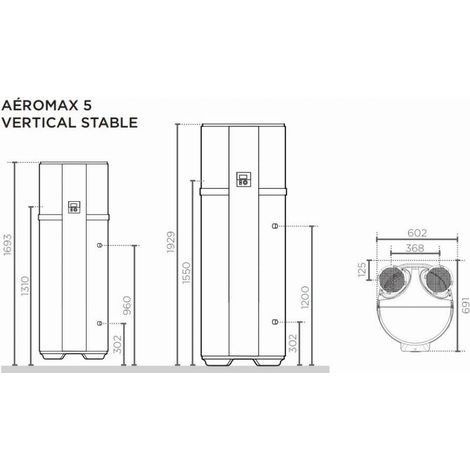 Serbatoio scaldabagno termodinamico Aéromax 5 verticale a parete - 100 L - THERMOR - 296110 (1/4)