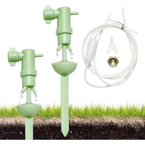 Sistema de riego automático: 2 goteros para riego, riego ajustable para uso en interiores, para el cuidado del jardín, flores, vacaciones, macetas. (1/5)