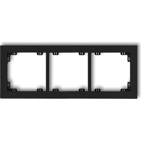 Alfombrilla Karlik Deco de triple marco negra para enchufes e interruptores. (1/4)