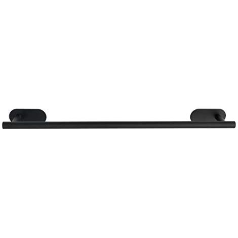 WENKO Turbo-Loc® Porta asciugamani Uno Orea Black opaco - Barra portasalviette, portasalviette, fissaggio senza trapano, Acciaio inossidabile, 60 x 4.5 x 7 cm, Nero (1/4)
