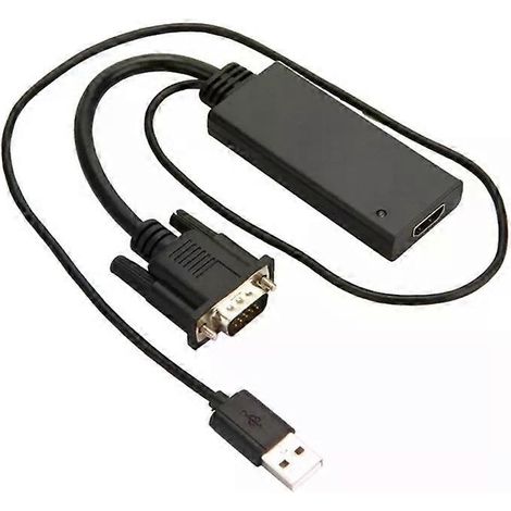 Câble adaptateur VGA vers HDMI - Convertisseur HD 1080p avec alimentation USB (1/2)