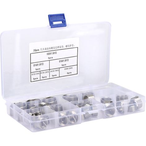 Kit de réparation de filetage de bouchon de vidange de voiture (35 pièces) - Outil d'insertion de taraud