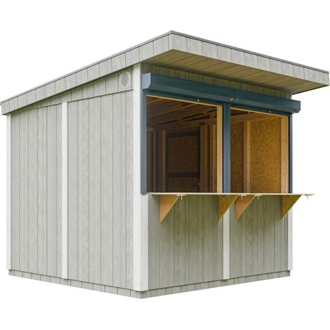 Timbela – Kiosque de jardin en bois 5,9 m2 – Panneaux LP SmartSide 10 mm – Cadre renforcé 30x60 mm – Hauteur 240 cm – Portes verrouillables