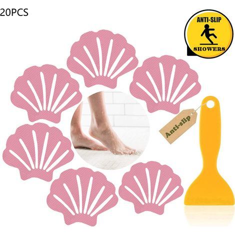 Set of 20 Anti-slip Stickers for Bathtub, Shower, Pink (1/5)