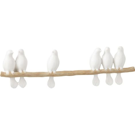Décoration Murale "Oiseaux Sur Branche" 51cm Blanc (1/2)