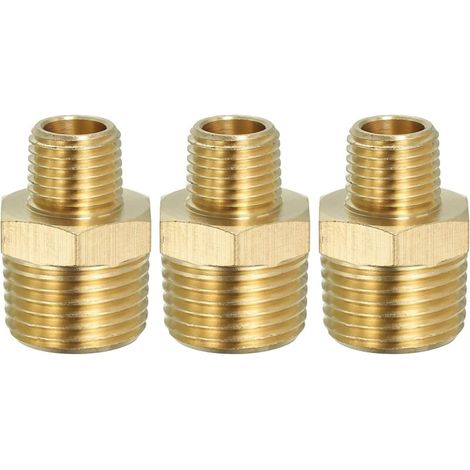 Raccord de Tuyau Hexagonal En Laiton Massif, Adaptateur Filetage, Lot 5, 1/4" Npt X 1/8" Npt, Connecteurs Ligne D'Eau Mâles - 1/2" NPT x (1/5)