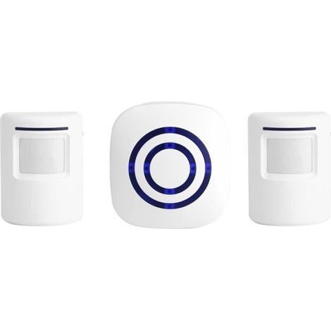 NAKESHOP Détecteur de mouvement à capteur infrarouge sans fil, récepteur 1 de l\'alarme de la porte d\'entrée et 2 émetteurs  1 (1/4)