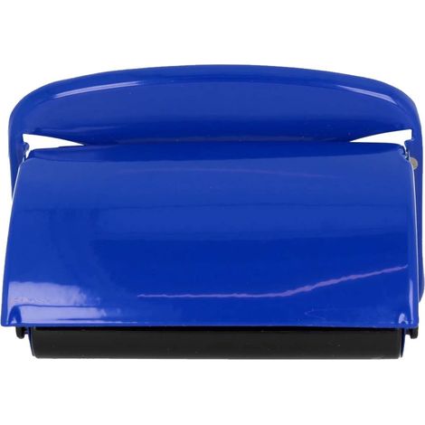 tecuro Papierrollenhalter Messing (blau RAL 5002) mit Deckel und schwarzer Kunststoffrolle (1/4)