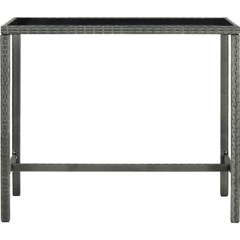 Maison Exclusive - Mesa alta de jardín ratán sintético y vidrio g (1/5)