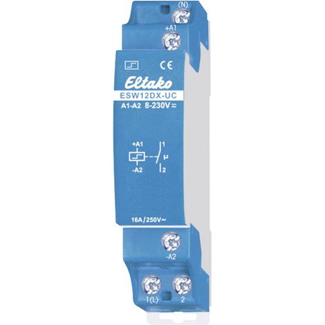 Relè a impulso Guida DIN Eltako ESW12DX-UC 1 NA 230 V/AC, 8 V/AC 16 A 2300 W 1 pz.