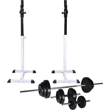Supporto per manubri con set di manubri e pesi da 30,5 kg 020000728