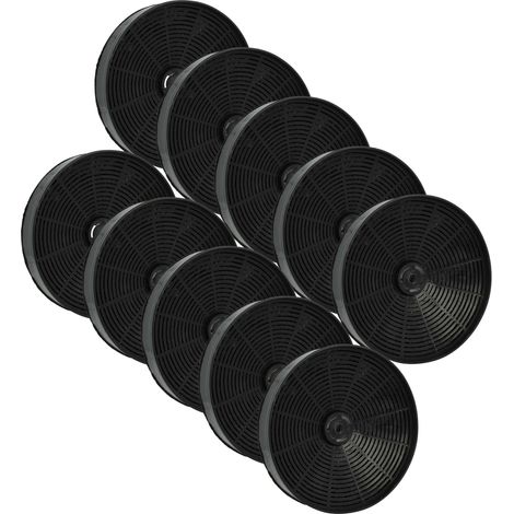 vhbw 10x Aktivkohlefilter Ersatz für 50290909006, 902979379, 50246307008 für Dunstabzugshaube - 17,3 cm
