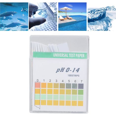 Bandes de test pH en boîte (0-14, 100 bandes) - Bandes de test d'acidité-alcalinité de précision pour les cosmétiques, l'eau potable et les tests de sol. (1/5)