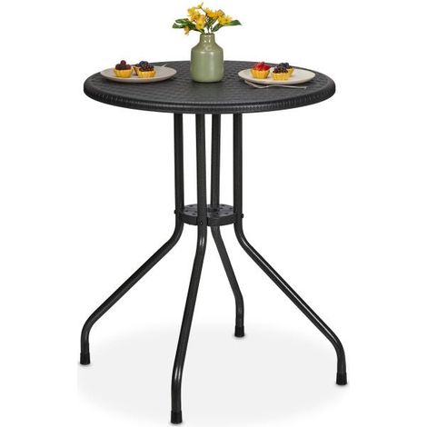 Tavolo da giardino rotondo in effetto rattan (1/5)