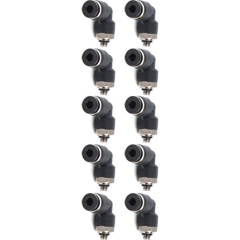 Lot de 10 raccords pneumatiques coudés en L à filetage extérieur rapide pour compresseur d'air, 4 M5 (1/5)