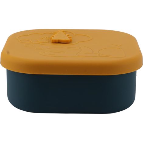 Boîte Repas Hermétique en Silicone, Contenant Alimentaire pour Réfrigérateur, Portable et Anti-odeurs pour Bureau et Extérieur, Jaune (1/5)