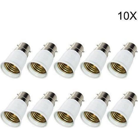 10 Adaptateurs B22 vers E27 Douilles de Lampe LED (1/3)