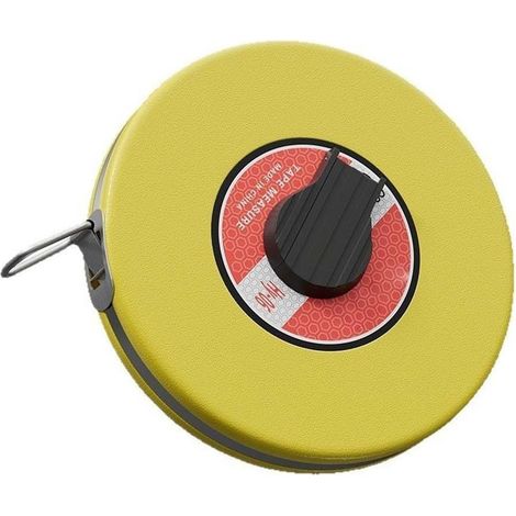 Mètre ruban à mesurer en fibre de verre à manivelle avec échelle double face et boîtier en ABS pour arpentage longue distance et terrain de construction 10 à 50 m (50 mètres)