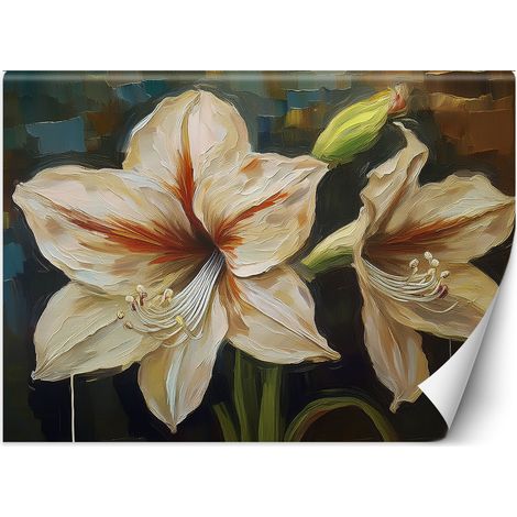 Fototapete Weiß gemalte Blume 400x280 cm (1/5)