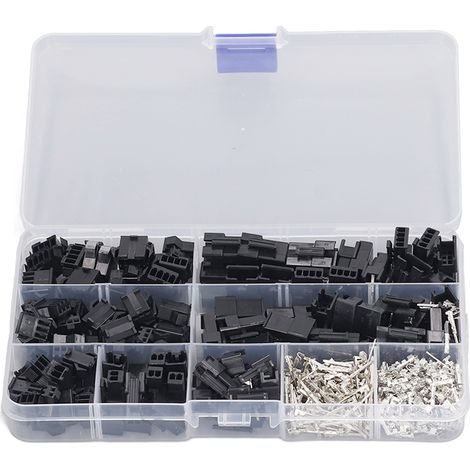 Kit de 480 connecteurs mâles/femelles à sertir, fils de liaison, boîtiers et embases 2.54mm, assortiment 2/3/4 broches. (1/5)