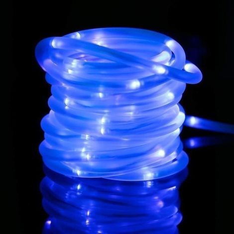 Guirlande lumineuse solaire extérieur 10m 100led bleu pour décoration de jardin et arbre (1/4)