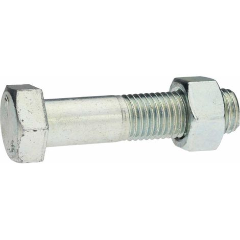DIN 601 Sechskantschraube mit Mutter M 30 x 150 4.6 verzinkt farblos (1/4)