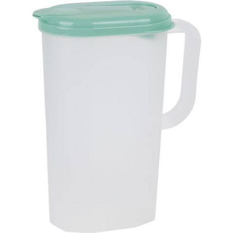 Jarra de agua 2L naranja con tapa, modelo Manantial