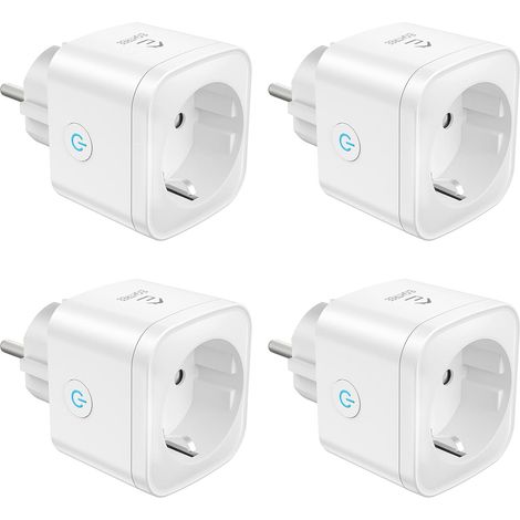 Prise Connectée WiFi (Type F), Prise Intelligente, Compatible avec, , , Suivi de la Consommation d'énergie, Contrôle de l'App, 16A, Pack de 4 (1/5)