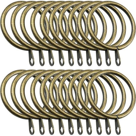20 morceaux Anneaux de Rideau 38mm Anneaux de Rideaux en Métal avec œillets Convient aux Rideaux et Rideaux de Douche (1/4)