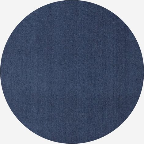 Runder, rutschfester Wohnzimmerteppich Elegance einfarbig BLU101 (1/3)