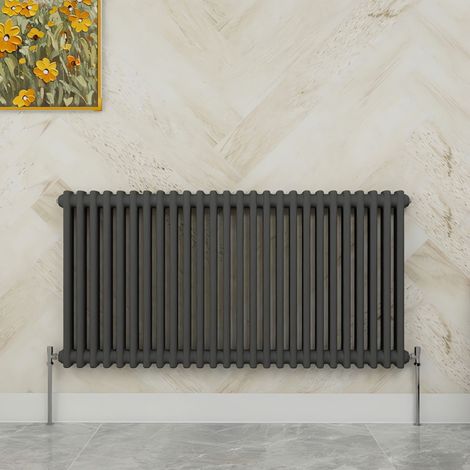 SKY Bathroom 600x1190mm 2 Column Radiator Horizontal Anthracite Traditional Column Radiator (1/5)