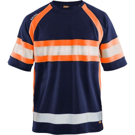 T-shirt haute visibilité Blaklader anti-UV et anti-odeurs Marine / Orange 4XL