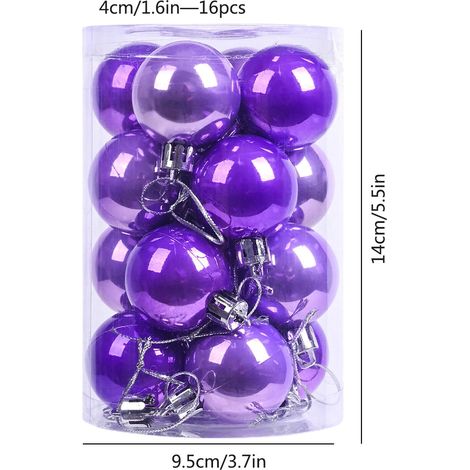 Boule De Noel - 4 cm - Flocage Doux - Décoration Arbre De Noël Et Intérieur - Lot De 16 Pièces (1/5)