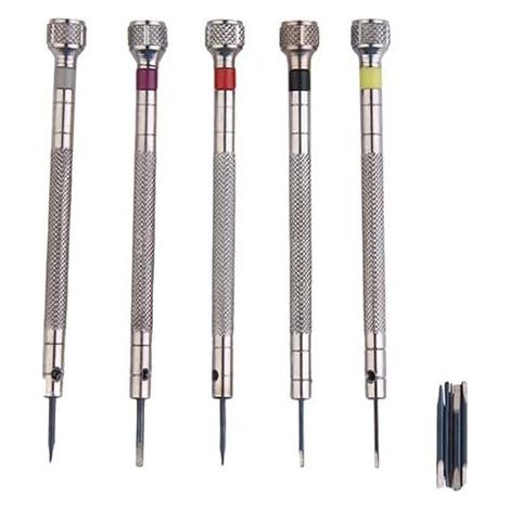 5 pcs Mini Silver Screwdriver Set for Watches, Jewelry, and Glasses - Repair Tools - Christmas Gift - 6 lbs (1/4)