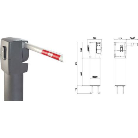 Barrieres Avec Lisse - President 24V 4 Metres - RIB