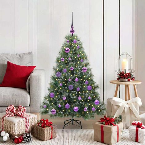 vidaXL Artificial Christmas Tree with 150 LEDs Green 120 cm PE and PVC (1/5)