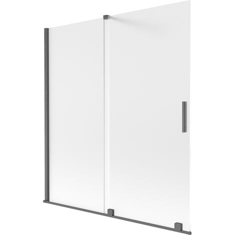 Mexen Velar paroi de baignoire 2 volets coulissants 150 x 150 cm, dépoli, gris fusil brossé - 896-150-000-31-66 (1/2)