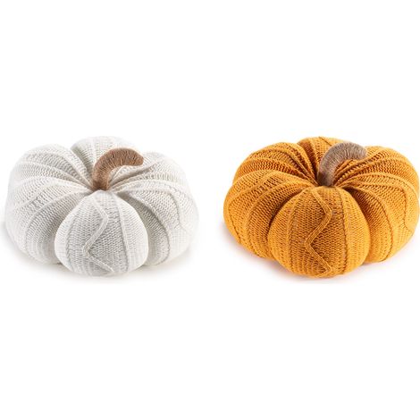 Set di 2 zucche decorative in maglia, 31,5x31,5x16 cm – Halloween