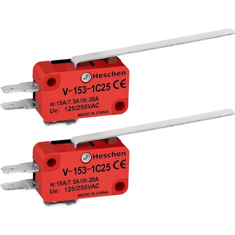 Micro interrupteur V-153-1C25 SPDT à levier long 20A 250VAC (lot de 2) (1/5)