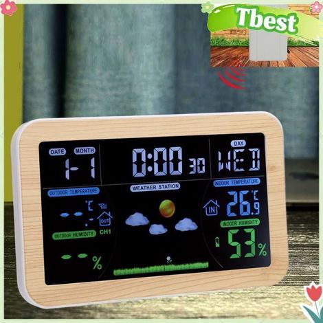 Tbest réveil température et humidité Horloge Météo LCD, Moniteur d'humidité de la Température Intérieure et jardin controle (1/5)