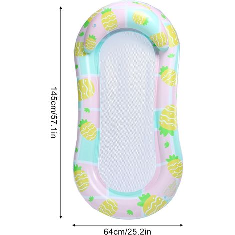 Tapis de piscine gonflable avec appui-tête, pouvant également servir de matelas flottant pour bronzer. (1/3)