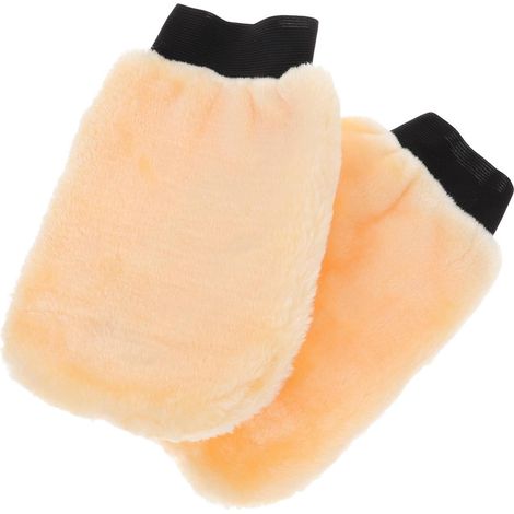 Moufles de Lavage de Voiture Lot de 2 Pièces Jaune, en Feutre (1/5)