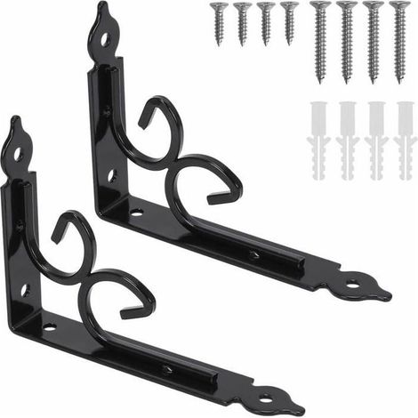 2PCS Equerre Etagere Murale Equerre Charge Lourde Equerre Metal Noir Vintage 150 115 3mm Equerre Fixation Equerre Fer Forge av PZCC (1/3)