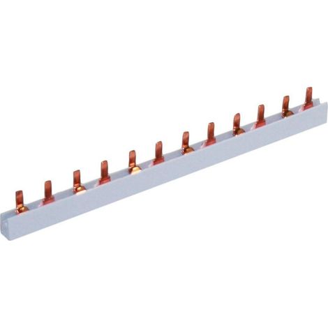 Dreipoliger Pin-Klemmbalken, 19 Module, Querschnitt 10mm², 63A, Länge 1m