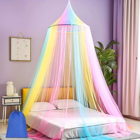 Moustiquaire pour lit 1 ou 2 personnes - Filet anti-moustiques - Ciel de lit pour adultes, enfants et bébé - Protection contre insectes - Décoration chambre (1/5)